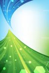 Abstract Green and Blue Wavy Background